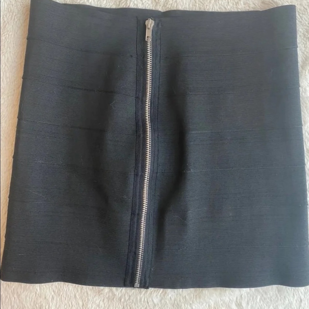 Black bandage mini skirt